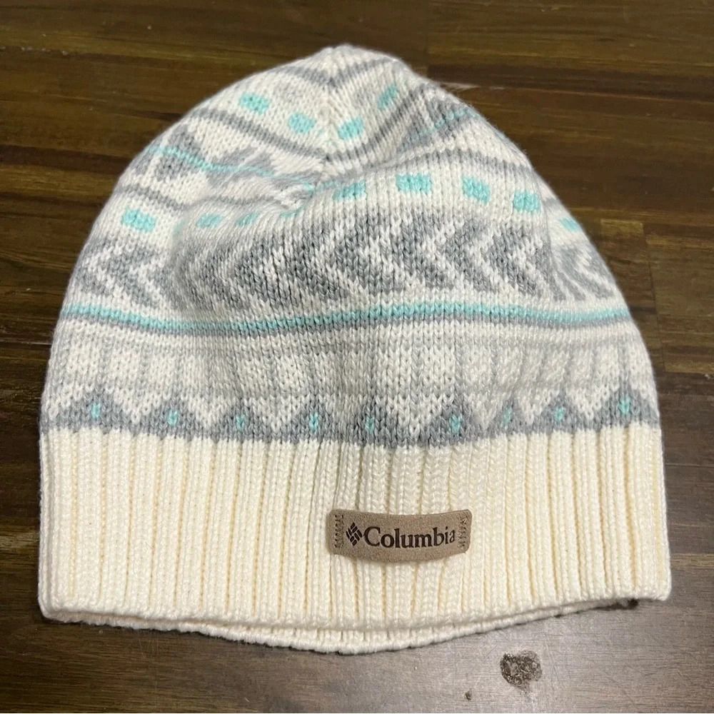 Columbia Fair Isle Turquosi Gray Beanie